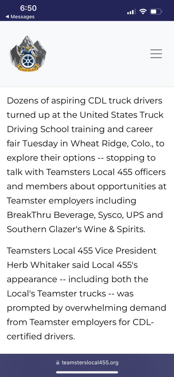 CJ_ForJeffco's tweet photo. Happy to host @Teamsters at @USTDS for career fair. Gratifying to have them involved. You can make a difference too by voting Charlie Johnson for Jeffco Commissioner in November. #DriveTheVote #DrivingCareers #VoteCharlieJohnson #JeffcoCommissioner https://t.co/4tJum7KNUF