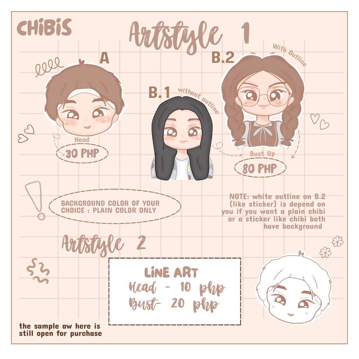 cheiiaa_'s tweet photo. ⁺｡ ˖: Cheiiaa Commissions! 

Helloo (Dm me if you're interested) Click each picture for details, I'm doing this for extra financial for upcoming school year so a simple commission and rt this twt would help me a lot.🤍 https://t.co/nCntoLEQci