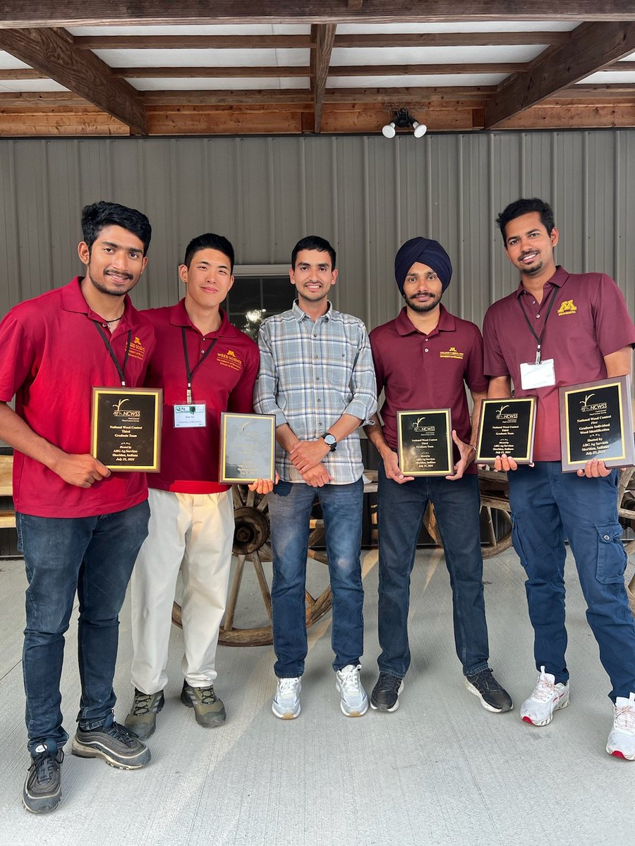 Great job, team! #UMNproud
✅️ Third Place Best Graduate Team in 2024 NCWSS Weed Contest 
✅️ Best Graduate Student for Weed ID - Sithin Mathew
<a href="/UMN_AgroPlant/">UMN Agronomy & Plant Genetics Department</a> <a href="/NCWeedScience/">North Central Weed Science Society</a> <a href="/UMNExt/">U of MN Extension</a> <a href="/UMN_GradSchool/">UMN Grad School</a> <a href="/CFANS/">CFANS</a>