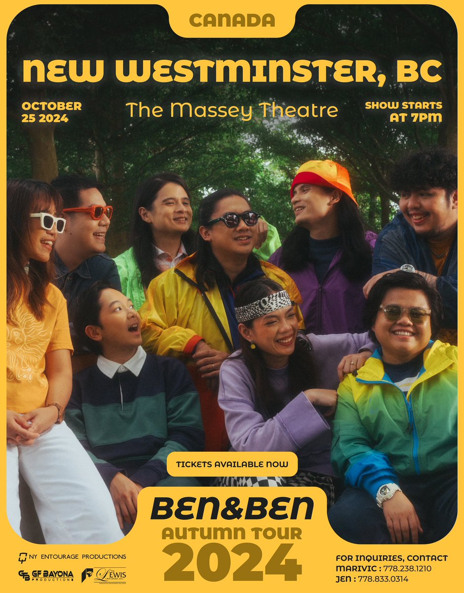 BenAndBenMusic's tweet photo. CANADA! 🇨🇦

We’ll see you again soon 🥹 tickets are now available for Ben&Ben’s Autumn Tour 2024 🍂

See each poster for more details on the shows ⬇️

October 25 - New Westminster, BC
November 1 - Saskatoon, SK
November 2 - Whitby, ON
November 8 - Winnipeg, MB
November 10 - Calgary, AB