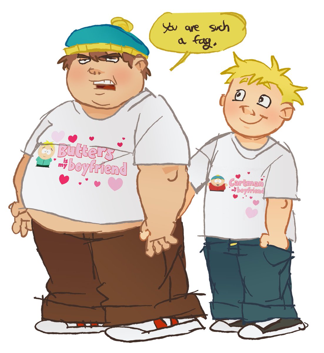 marshballs_'s tweet photo. fun fact: those are real shirts theyre wearing, which is surprising because i have no idea who would actually wear those out in public #sptwt #southpark https://t.co/kD3zn1m9wz