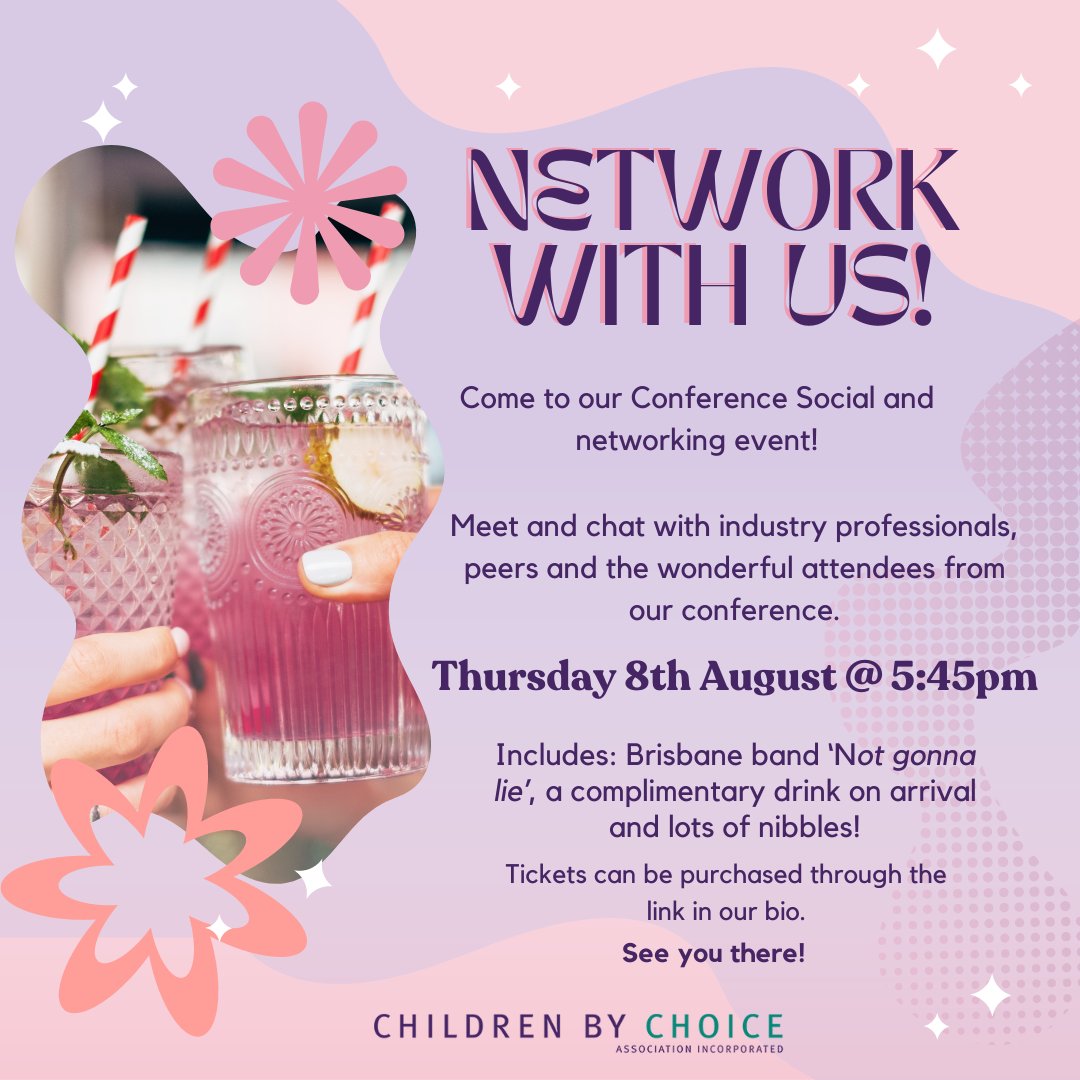 Enjoy a drink and nibbles while connecting with sexual and reproductive health professionals for only $75! Tickets are limited and running out. Purchase your ticket today! Link in bio to purchase tickets or can be purchased here - events.humanitix.com/children-by-ch…