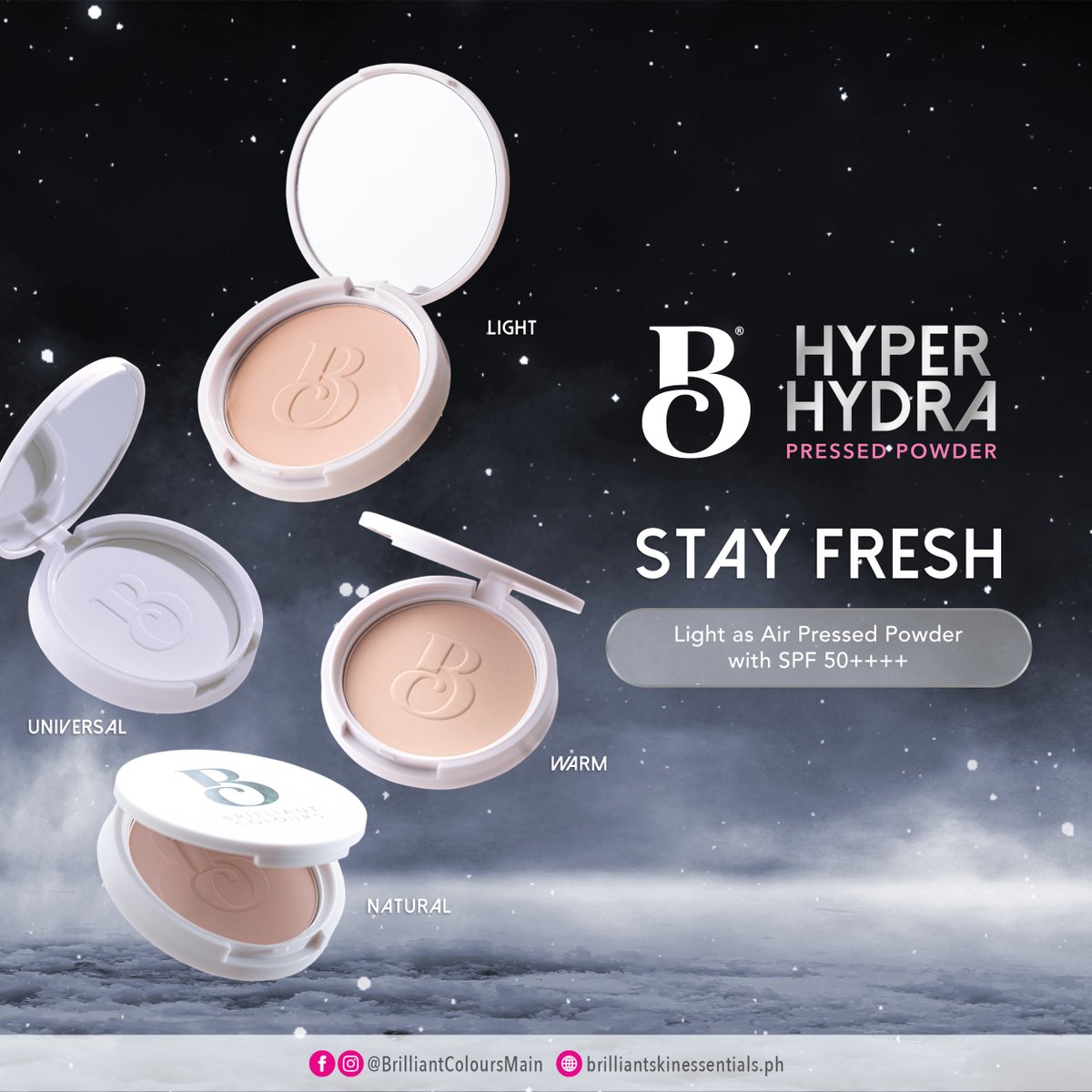 Fresh look, matte finish—that lasts all day!

Our #HyperHydraPressedPowder is available in four unique shades, offering a perfect blend for all your beauty needs. ✨

#BrilliantColours 
#BrilliantSkinEssentials