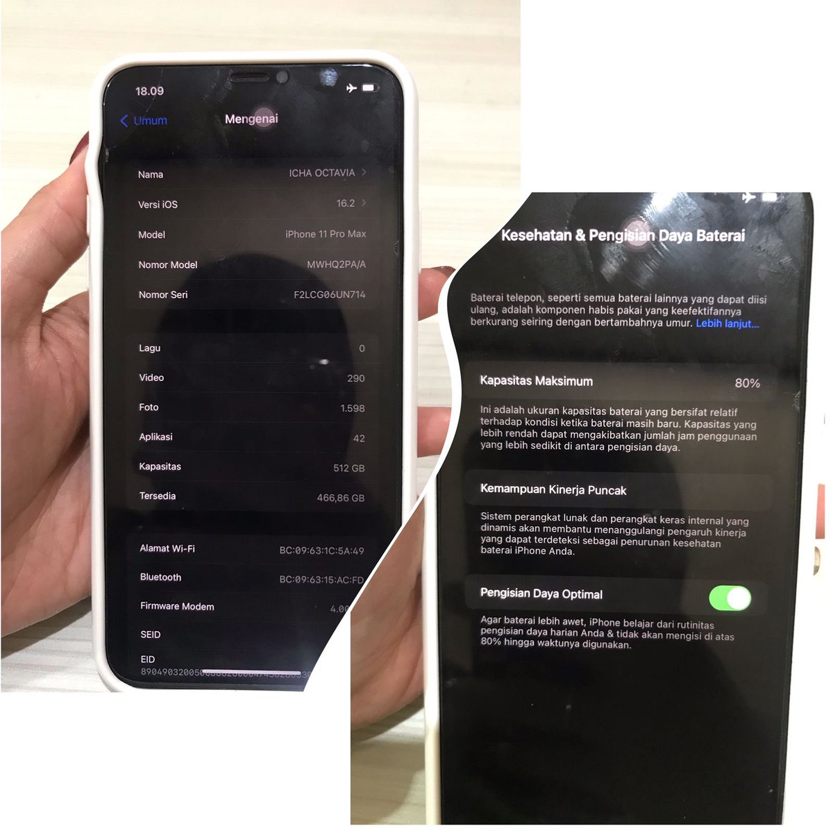 saostartart's tweet photo. Twitter do your magic bantu temen jual IP 11 Promax 512 gb Ex Ibox Gold 
                      Deskrip : 
        ✨ Box Ori lengkap
 ✨ Unit Mulus
        ✨ BH 80%
✨ Penggunaan pribadi
        ✨ Dijual karna udh ada yg baru 
harga : 8,5 nego tipis https://t.co/DGvD6i8rpZ