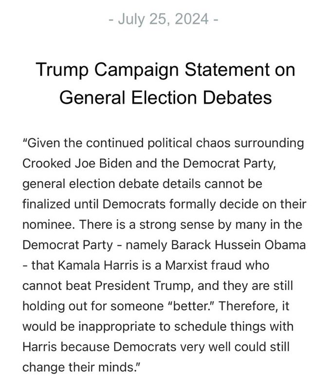 CilComLFC's tweet photo. Donald Trump knows something most don’t.

Michelle Obama will most likely replace Kamala Harris - who allegedly does not want to be President - as the Democratic Presidential candidate. https://t.co/fhpDb62MGo
