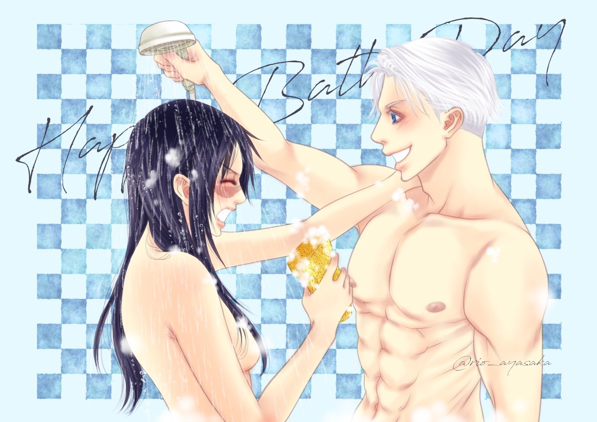 「今日は「風呂の日」&amp;「夏風呂の日」だって。だいぶ前に描いた絵。#五歌 」|綾坂璃緒(雛希ゆた)のイラスト