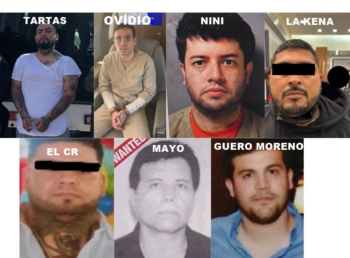 Esses são alguns dos principais chefes do narcotráfico mexicano presos do ano passado até hoje.

Há membros do Cartel de Sinaloa, Jalisco, Del Golfo e Noreste. O tabuleiro está mudando.
