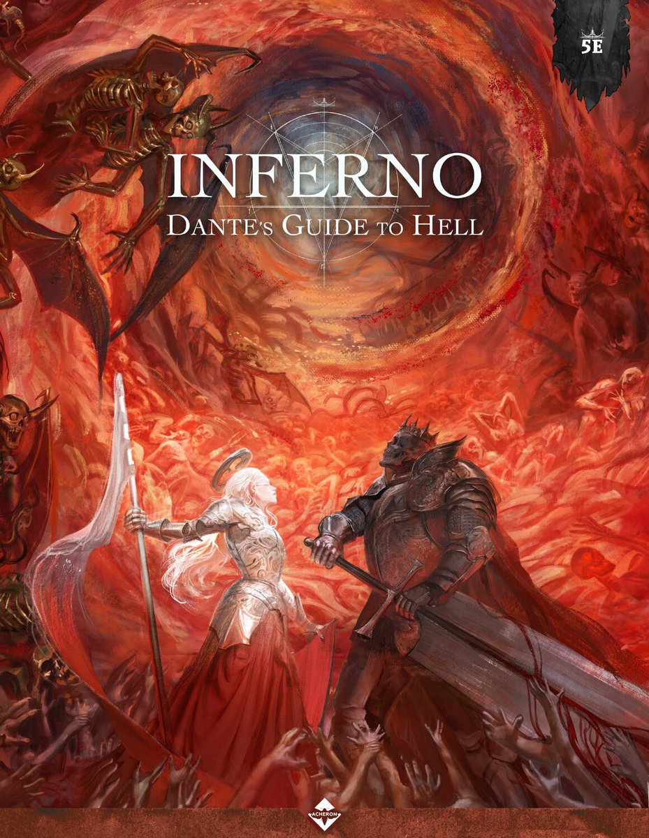 Rosa_Rey_Ramsey's tweet image. I remember last year that I brought this. It’s called Inferno: Dante’s Guide to Hell. It’s similar to DnD but it mostly focuses on Inferno, and there are 12 archetypes as each is connected to the sin they committed in life.