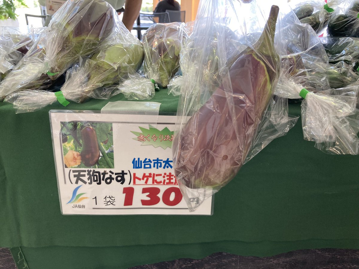 JA仙台さんの枝豆＋夏野菜販売会スタートしました。すでに売り切れ続出（とうもろこしはこの後完売しました）ジャガイモは5種類！メニューによってお薦めがあるらしいのでご相談下さい。
