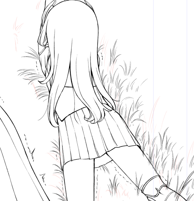 草むら、スタンプだと思ったように描けなくて
手描きだとそれっぽくならなくて本当に苦手 