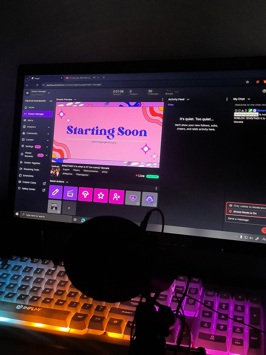 annoyingbubuyog's tweet photo. TGIF STREAM!!!!

#smallstreamer
#SmallStreamersConnect
#SupportSmallStreams
#smallstreamerboost
#prostreamingsetup
#SupportSmallStreamers
#twitchStreamers
#streamerboost https://t.co/aGqMPqpsvO