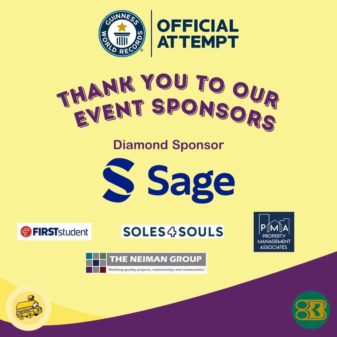 Tomorrow is the big day! We want to give a huge thank you to our amazing event sponsors for helping us make this day happen. Your contributions are providing kids and families experiencing homelessness with a day of fun, food, resources, school supplies, and world records!