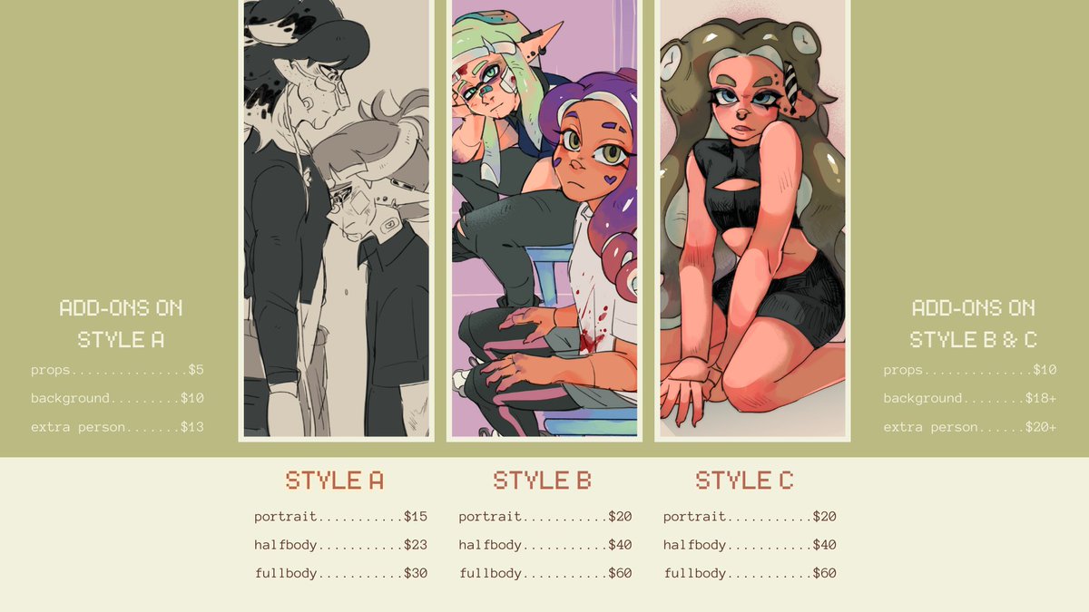 semrielle's tweet image. hiii i'm opening c0mms (1/2) 🎉
i'm opening 3 slots for a while tho so if anyones interested you can check my carrd for more info and dm me for inquiries ^^
↳ semcomms.carrd.co ↲