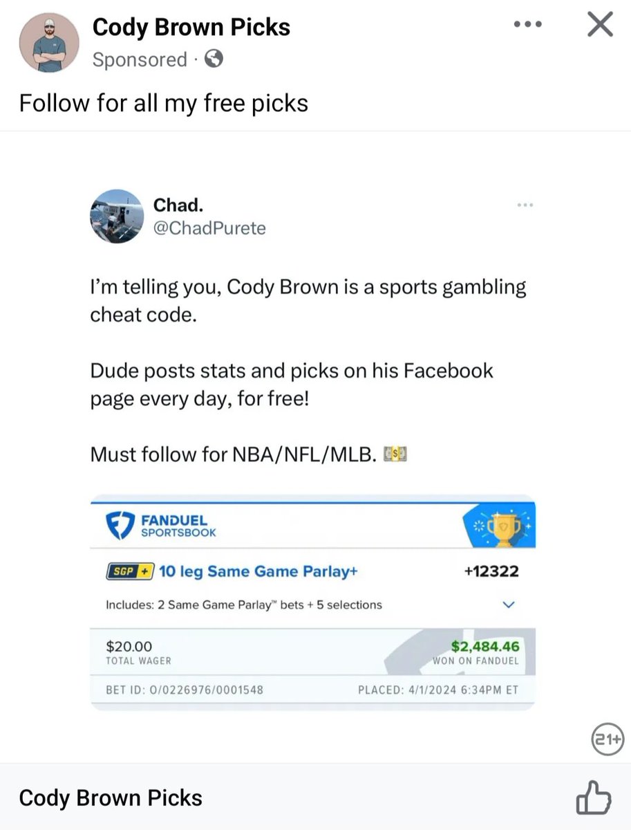 SimplyTheZipp's tweet photo. Now we know why @RadioCodyB left the show. Took his expertise in sports reporting and applied it to gambling @billsquire @mary_santora @alancoxshow https://t.co/AKbvDPrBBB