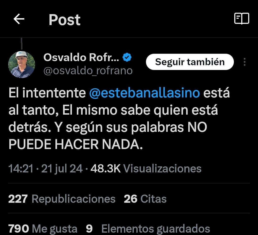 arielviano's tweet photo. 🚨 MATARON A @osvaldo_rofrano después de denunciar a la Mafia de Manzur .

💥URGENTE @PatoBullrich https://t.co/fMu7AagEnF