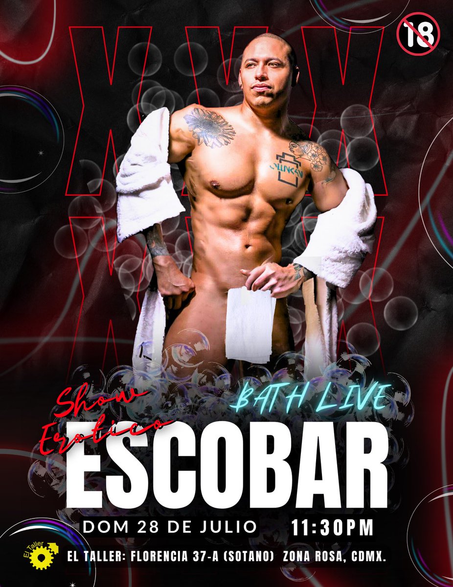 SoloEllosMX's tweet photo. Domingo 28 De Julio🔥
Show Bath Live 🫧🛀🏻🧼, By Escobar totalmente en vivo para ti🔥💦
Show 11:30 pm 🛀🏻
Entre otros atractivos visuales 😈
Domingos Acceso sólo hombres, Cover $50.
A partir de las 18 Hrs. 🔞
#Show3X #Soloparaellos #Domingo #Stripper #Bathlive #Gogos #Boys https://t.co/0cjpV7dIKl