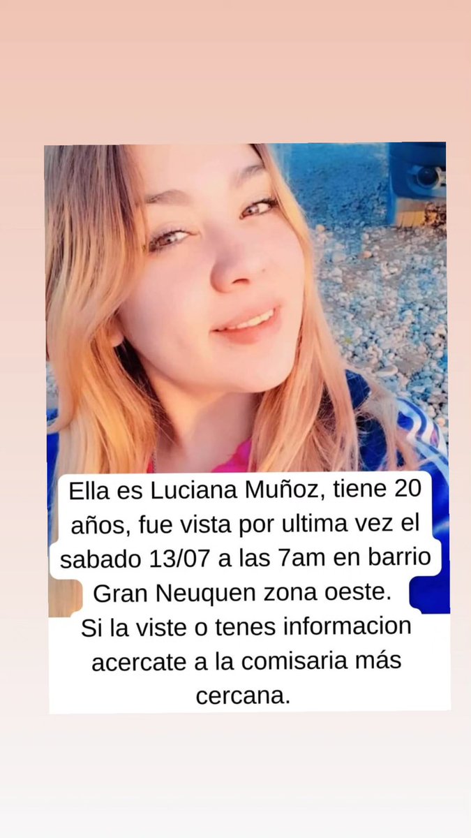 MauCokii's tweet photo. Seguimos buscando a Luciana Muñoz en #Neuquén. Lleva más de diez días desaparecida. ⤵️ https://t.co/mBH2hnK8ls