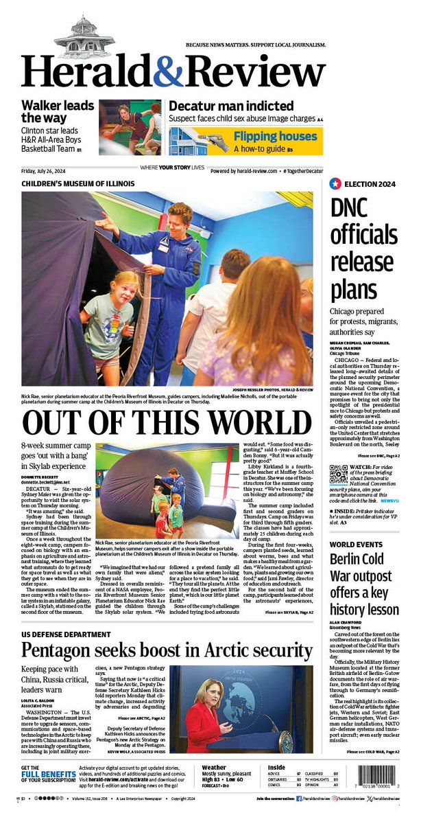 Take a look at Friday’s Herald &amp; Review front page. To learn more about our digital subscriptions, go to herald-review.com/members/join?u…. Unlock all our digital content and support local journalism. #SupportLocalJournalism