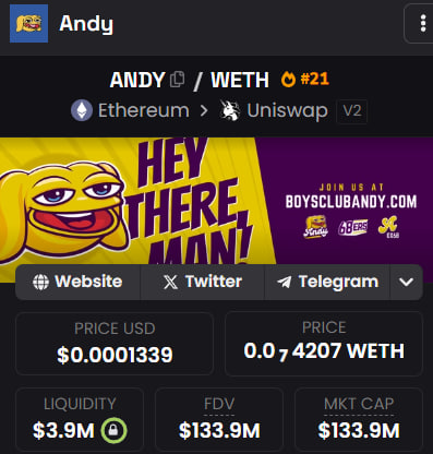 NonPlayableAndy's tweet photo. $ANDY &amp; #NonPlayableAndy

You're early... $NPA https://t.co/7OZYGhOqDA