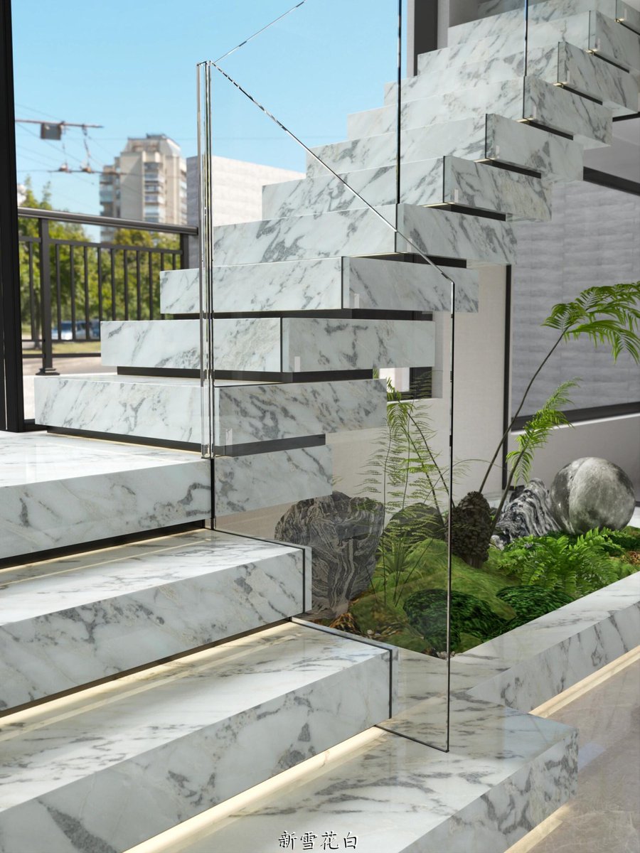 DongXing_stone's tweet photo. Statuario white marble staircase,delicate and clear texture, fashionable #marble #marblestairs #marblestaircase #marblestairsdesign #marblestairtreads https://t.co/u0JJkpWnMA