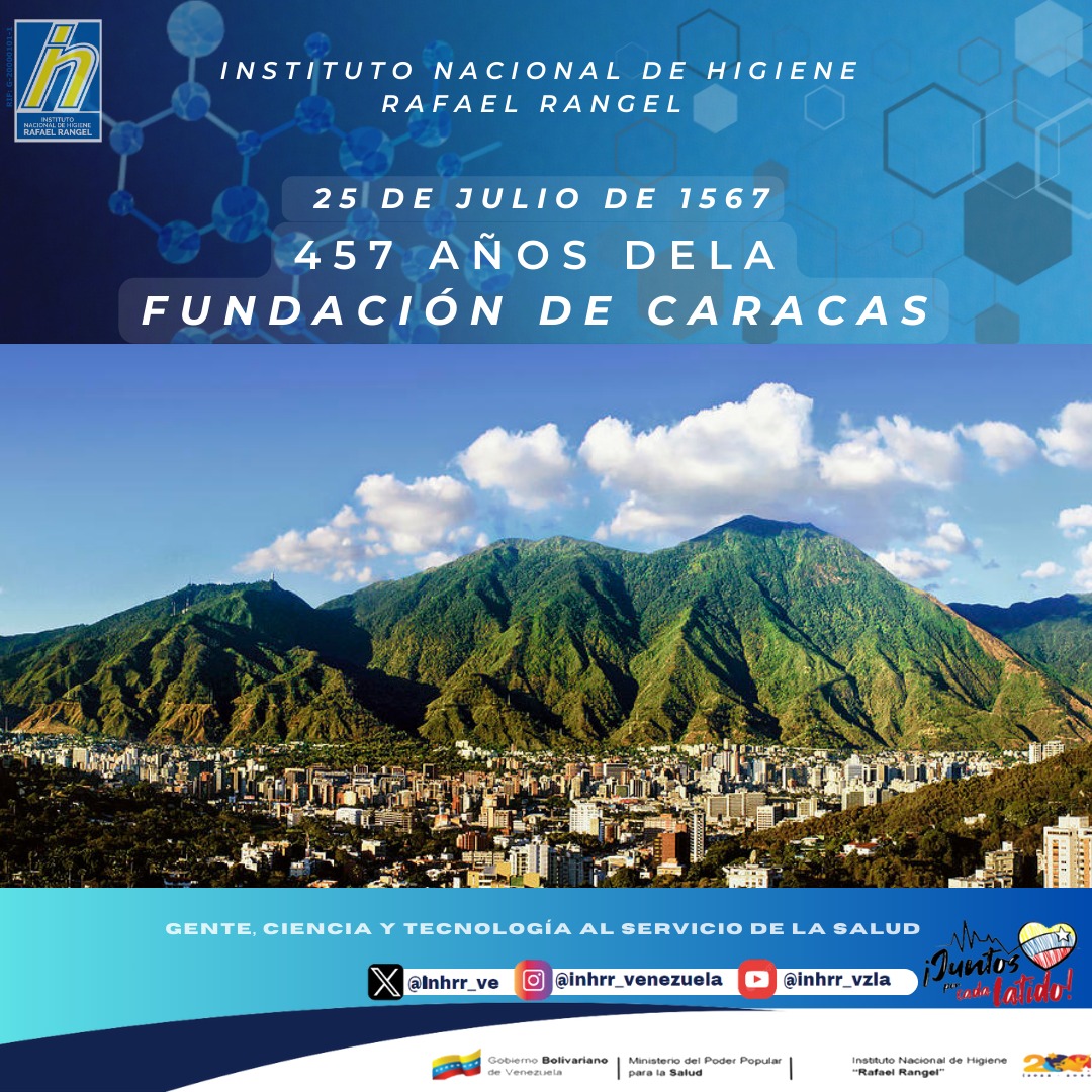 #25 jul El Gobierno Bolivariano en representación del INHRR conmemora el arribo de los 457 años de la fundación de Caracas capital de Venezuela, cuna de nuestro Libertador Simón Bolívar. 

<a href="/NicolasMaduro/">Nicolás Maduro</a>
<a href="/MagaGutierrezV/">Magaly Gutiérrez Viña</a>
<a href="/Gabrielasjr/">Gabriela Jiménez</a>
<a href="/MPPSalud_Vzla/">Salud Vzla</a>
<a href="/Inhrr_ve/">Instituto Nacional de Higiene Rafael Rangel</a>
#afirmativosypalante