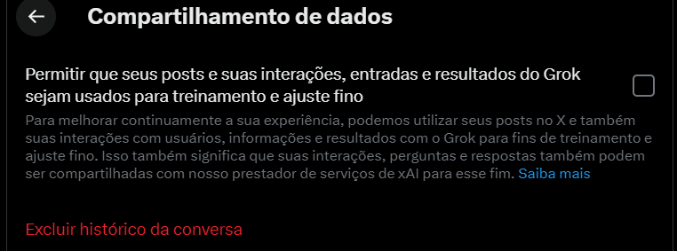 maiatck's tweet photo. O TWITTER TA USANDO SEUS POST PARA TREINAR IA DELES
opção ta marcada automaticamente, ent chequem na configuração de vcs.
Para checar e desativar vc precisa ir em configuração e privacidade > "Grok" e desmarcar a caixinha pelo computador/ website
n achei no app (um absurdo) https://t.co/BiPbOD1kxS