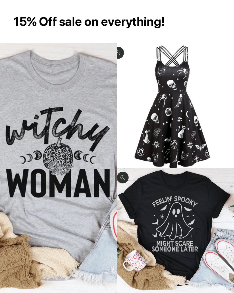 MagicalAE's tweet photo. Ready for Spooky season?! Ladies come get your wardrobe in style, whether it be a graphic tee or a dress with different varieties of colors to choose from! Use the Grand Opening Sale code GrndOpen15 at checkout! 🖤
#boutique #spooky #Halloween2024
https://t.co/TTNwwGPfti https://t.co/ujFfeu6bHy
