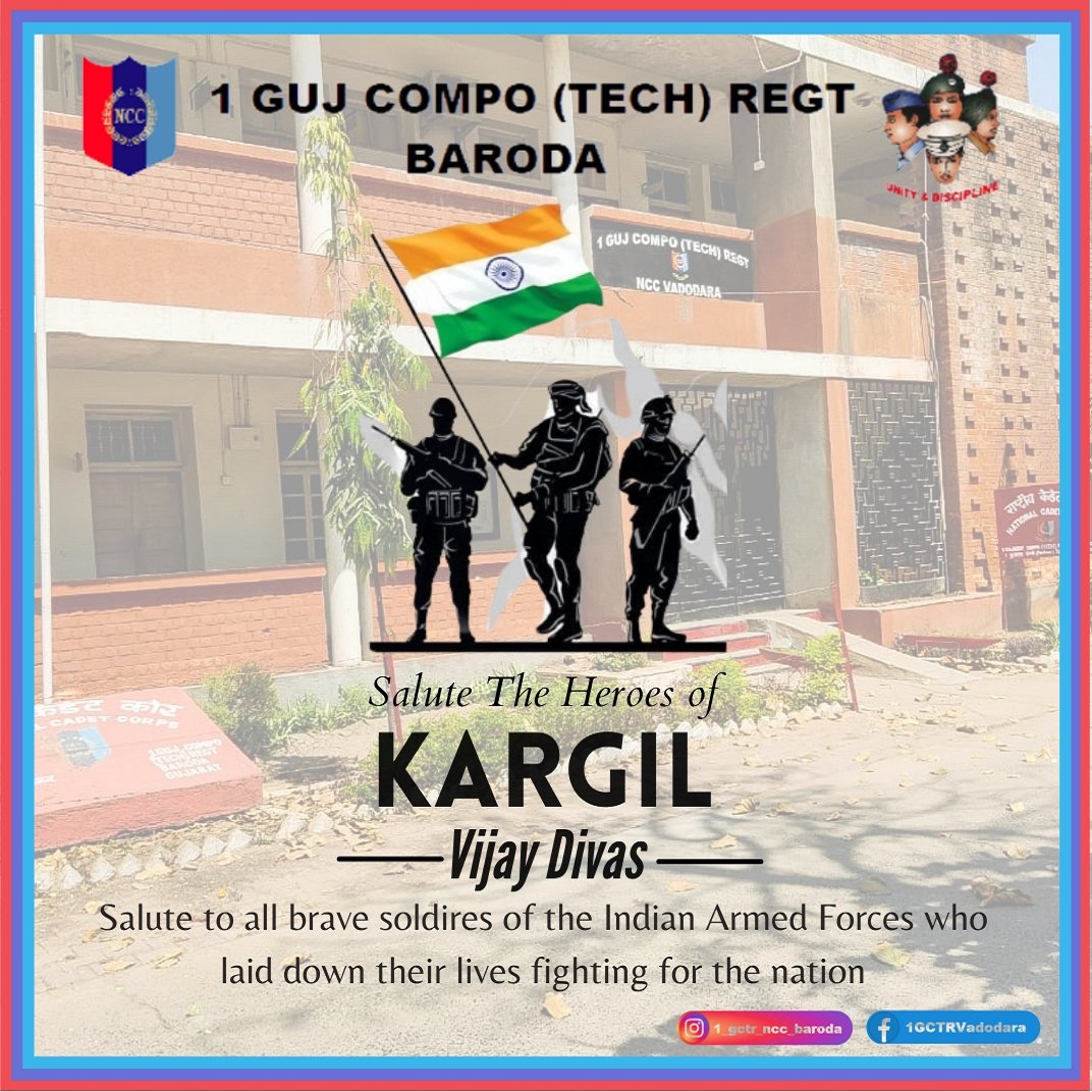 push4679's tweet photo. On this date in 1999 India successfully took command of the high outposts. The Kargil war was fought for more than 60 days and ended on 26 July 1999. #NCCSaluteKargilMartyrs @NCC_Dte_Gujarat @HQ_DG_NCC #KargilVijayDiwas @Themsubaroda @1gctrncc https://t.co/eTpjDrtMq7