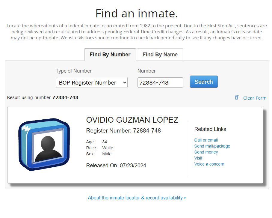  liberación de Ovidio Guzmán