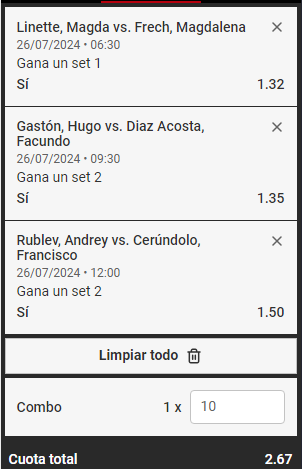 NN_Analistas's tweet photo. 🎾🏆
🪫#Stake4
🤩🤑CUOTA X2.67
🇵🇱Tenemos el primer partido donde de los ultimos 10 partidos Linette gano un set por partido en 8 partidos, es decir una probabilidad del 80%
SIGUE EN LOS COMENTARIOS⬇️ https://t.co/yccKh6OP9m