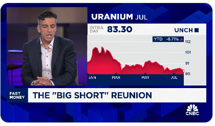quakes99's tweet photo. ๐บ #Uranium makes a rare guest appearance on @CNBC's Fast Money๐ฆธ as demand for clean #CarbonFree #Nuclear is on the rise.๐โ๏ธโก๏ธ๐๐ป๐ค๐ญ๐๐ค ๐ #NetZero #EnergySecurity #SurgingDemand #RideTheWave ๐๐ https://t.co/gOotfsH7sa