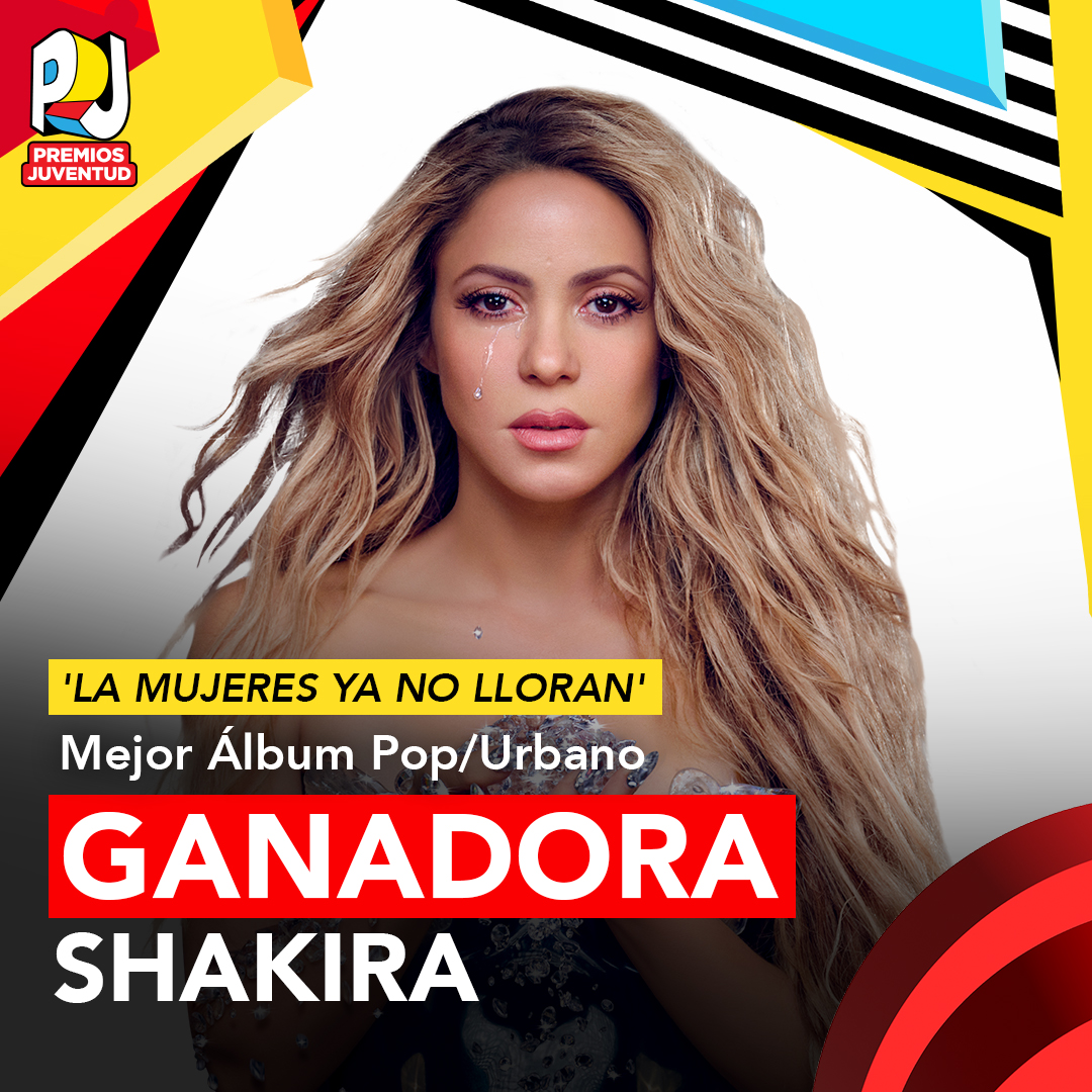PremiosJuventud's tweet photo. Las Mujeres Ya No Lloran de @shakira es el Mejor Álbum Pop/Urbano en #PremiosJuventud. ¡Felicidades! https://t.co/bUisdE9nsH