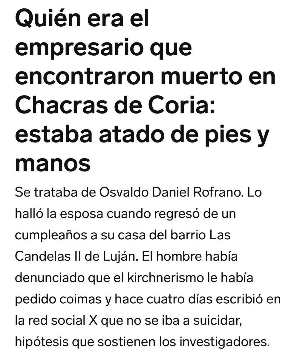 peladodelatv's tweet photo. 🚨HAY QUE VIRALIZAR ESTO!!! 

Cuatro días después de denunciar al kirchnerismo y publicar en redes "NO ME VOY A SUICIDAR", el empresario Osvaldo Rofrano fue hallado suicidado en la bañera de su casa, atado de pies y manos. 

EL KIRCHNERISMO MATA !! https://t.co/ClzldASFlf