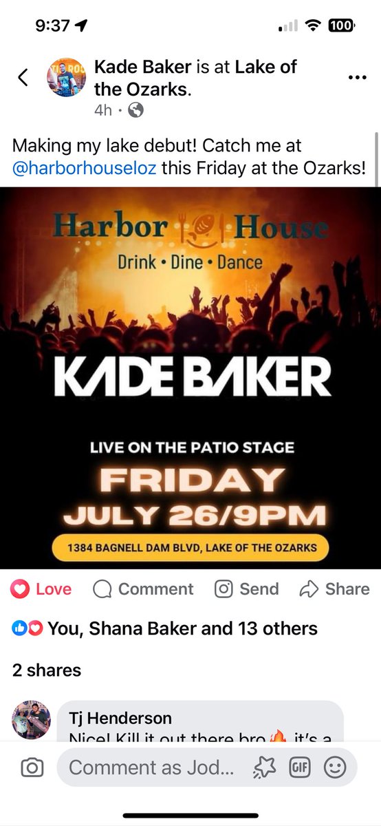 If you are at the Lake of the Ozarks this Friday, pull up to Harbor House with DJ <a href="/kadebaker2/">Kade Baker</a>