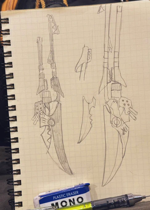 歯医者の予約時間30分間違えて早くきちゃったから武器のデザイン確認してる 大体わかった!
