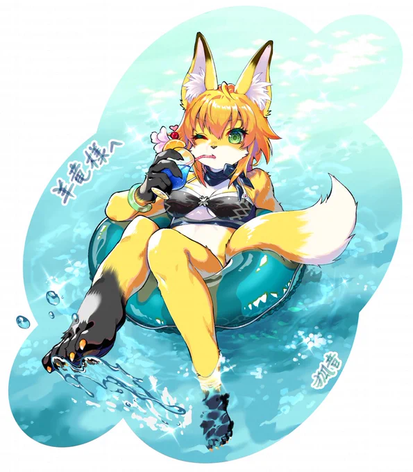 Skebで描いた よその子水着デザインシリーズ① 