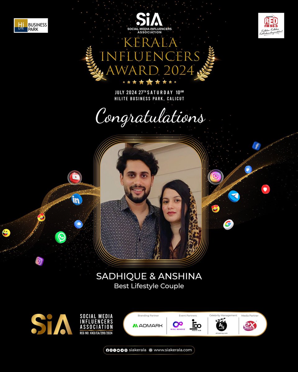 Sadhiii's tweet photo. Congratulations to us. 🥰♥️🥳 Best Lifestyle Couple Influencer. https://t.co/wDMMQrCZYn