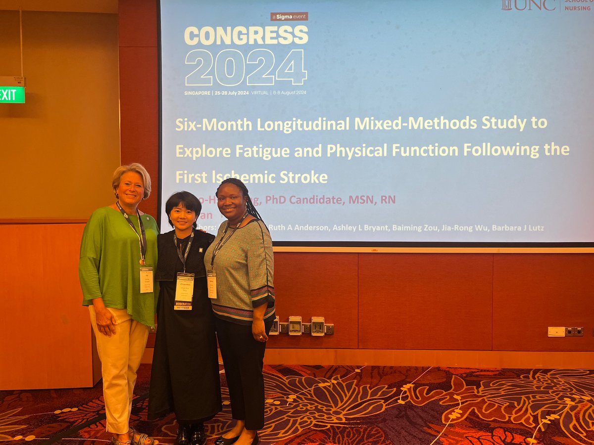 LeakBryantPhD's tweet photo. Exciting day at Sigma Congress 2024 with @TengChiao and @RatchanokPhony1 presenting their dissertation research!
Dean Valerie Howard and @LeakBryantPhD supportive of these Carolina nurse alums! @INRC24 @UNCSON  @LLDavis_UNCCH @SNRSociety https://t.co/0lRX1YwcOK