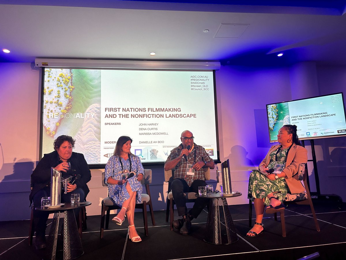 AIDCmelb's tweet photo. “If you’re working with an Indigenous filmmaker it’s important to have a good relationship, to be really open, and to be listening” - John Harvey on the foundational aspects of cross-cultural collaboration

#regionalitysunshinecoast https://t.co/k17wR81JgA