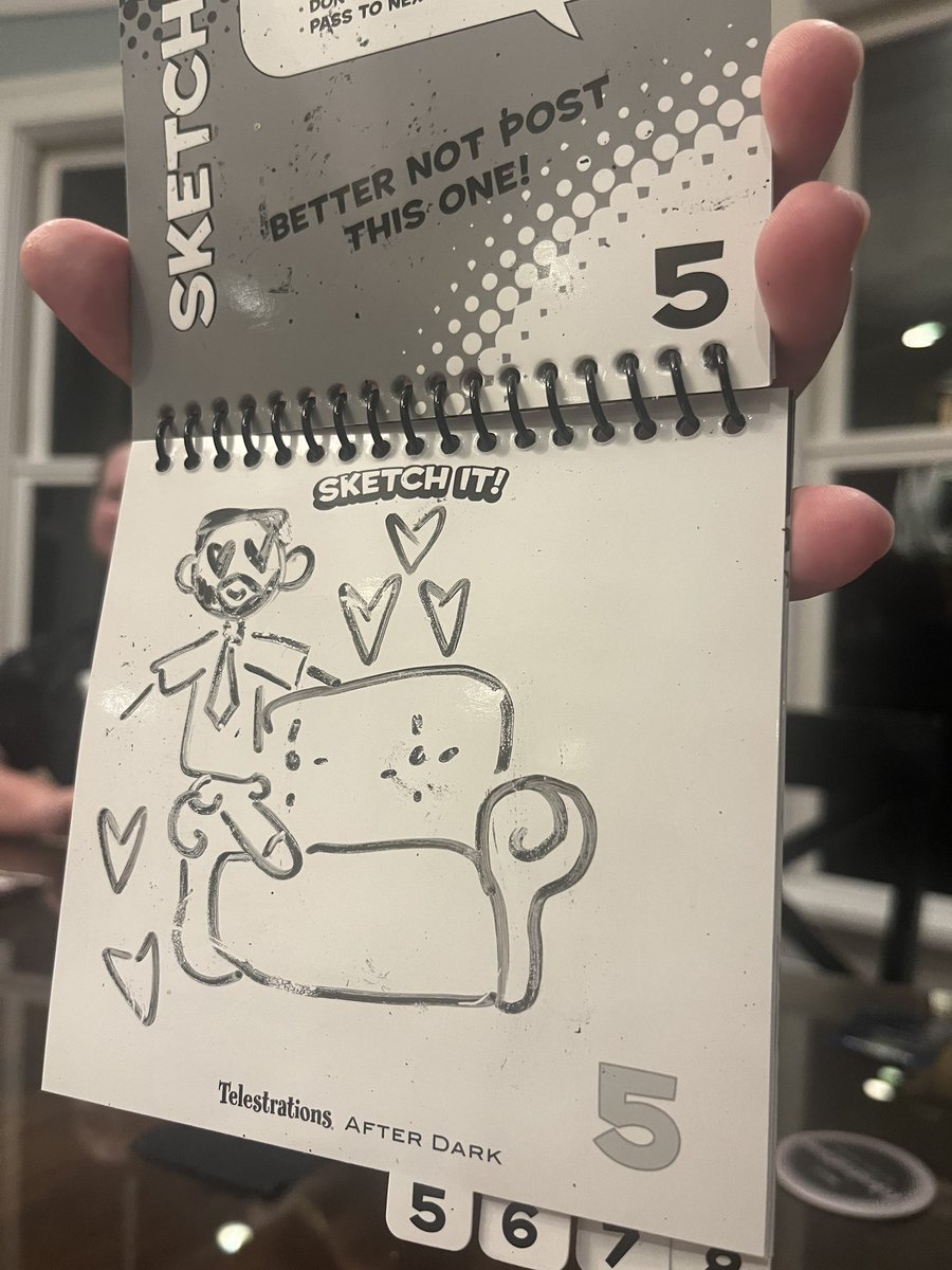 robbiefriedman's tweet photo. Family game of telestrations got weird tonight #jdvancecouch #JDVance  @JDVance @DNC https://t.co/x61R4tmtri