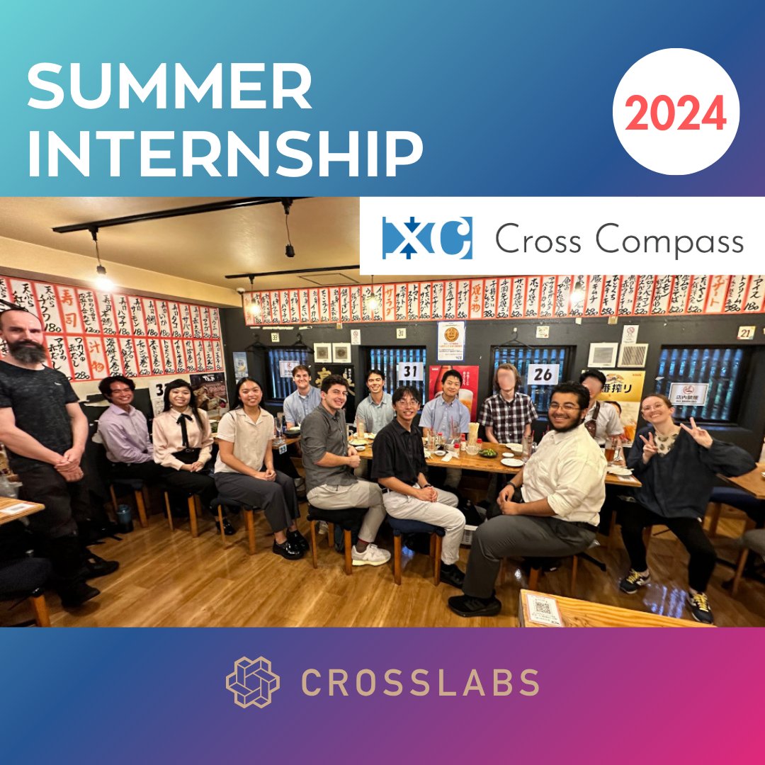 cross_compassJP's tweet photo. What a fun time for @CrossLabs ! Last week, all 10 of our summer interns joined the Kyoto lab for exciting events.
Interested in joining our internship program? Join us! https://t.co/8C2ESiFQ0Q
#AI #ArtificialLife #artificialintelligence #AIsolution #intern #CROSSCOMPASS https://t.co/4o0Ki3hypE
