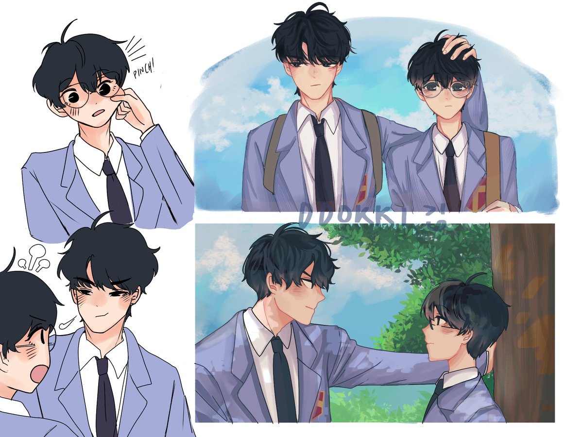 Dddodokkabi's tweet image. as promised, Joongdok as Touya and Yukito next time I will draw Dokja in Yue form too 🤭

#joongdok #중독