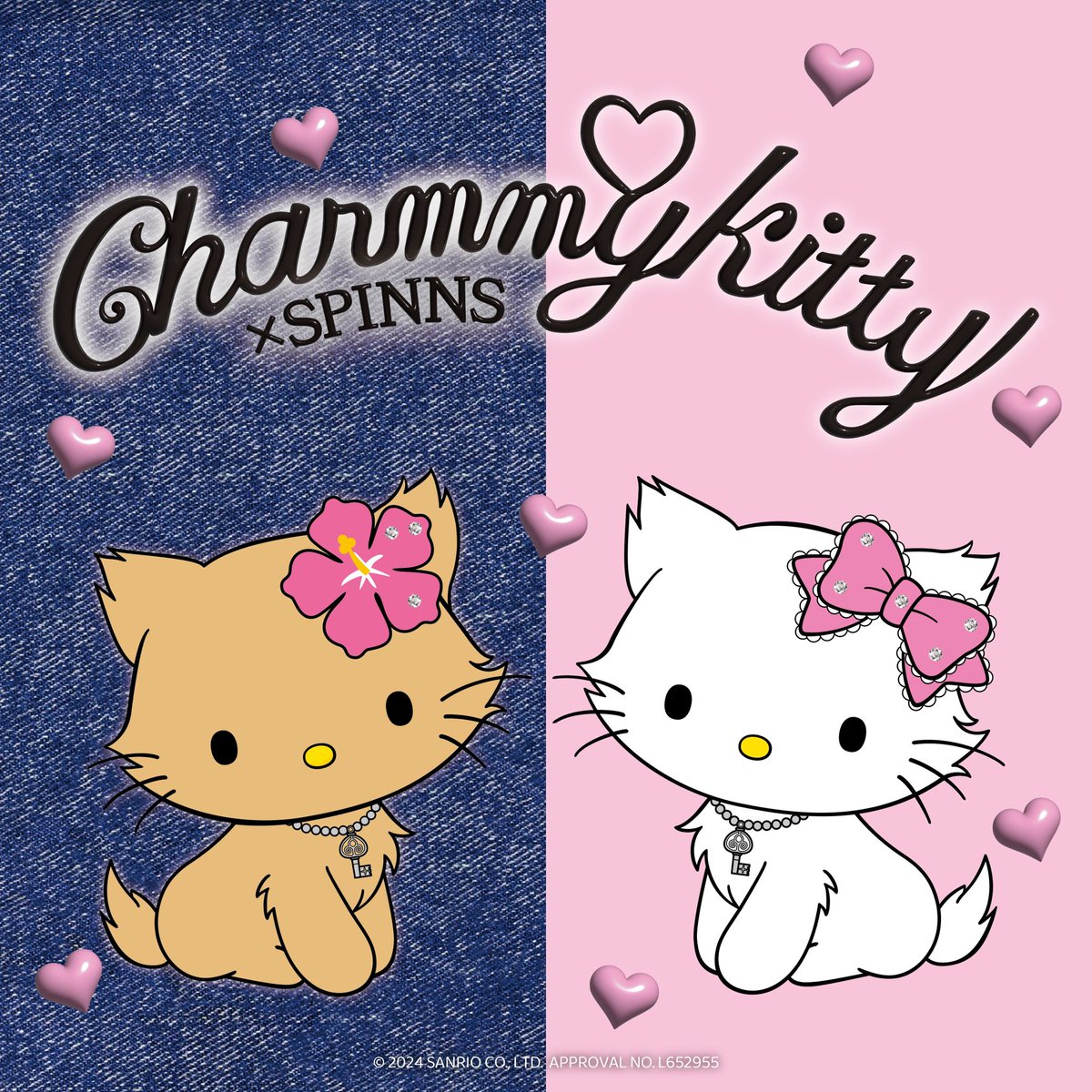 spinns_com's tweet photo. ＼ あなたはどっちを選ぶ❔ 🎀 ／

『チャーミーキティ』とSPINNSのコラボレーションアイテムの発売が決定!☪︎⋆｡˚✩

今回のコラボでは"日焼けした"チャーミーキティがグッズとして新登場😳💗.ᐟ.ᐟ

▼詳しくはコチラ
https://t.co/en1cTfYaSJ https://t.co/mJShmXU3bw