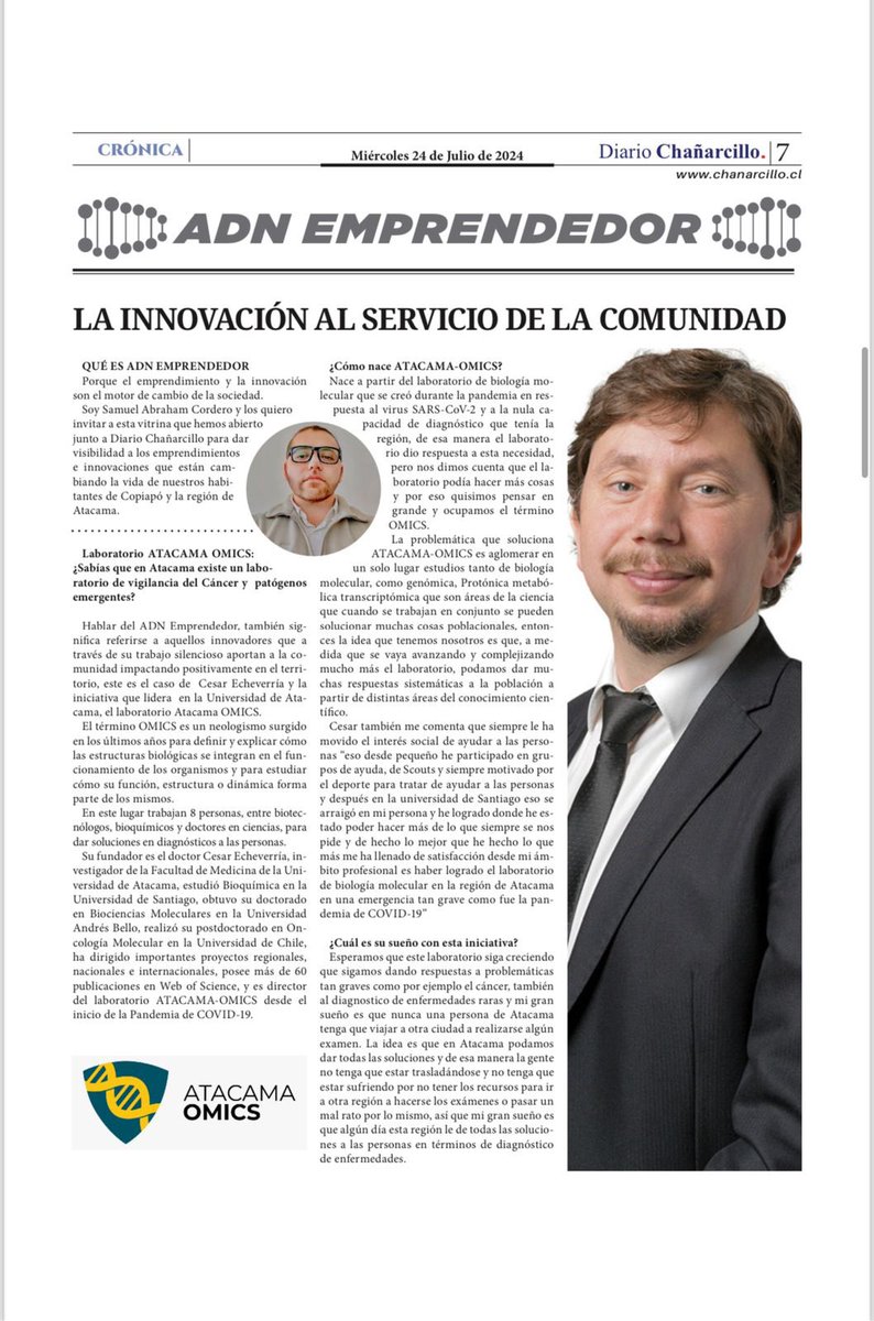 La pandemia de COVID-19 nos dejó un Laboratorio muy bien equipado, hay que seguir aprovechando este enorme logro y seguir aportando en investigación e  innovación en salud para las personas de nuestra región, ATACAMA-OMICS no se detiene !!! <a href="/goreatacama/">Gobierno Regional de Atacama</a> <a href="/UAtacama/">Universidad de Atacama</a>