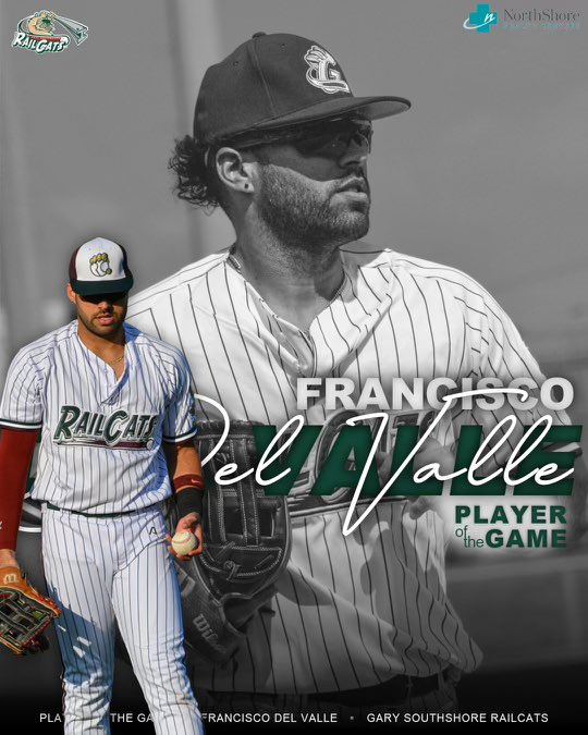 🚨RailCats Win 10-0!!! Francisco Del Valle is our NorthShore Health Centers Player of the Game, after ANOTHER 2 Home Run performance, driving in 5 runs #vamosgatos