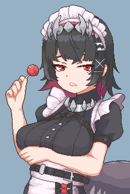 Sherlerk_'s tweet photo. 🍭🦈

 #Pixelart  #ドット絵 #zzzero #ゼンゼロ #EllenJoe https://t.co/leuw9tkOkf