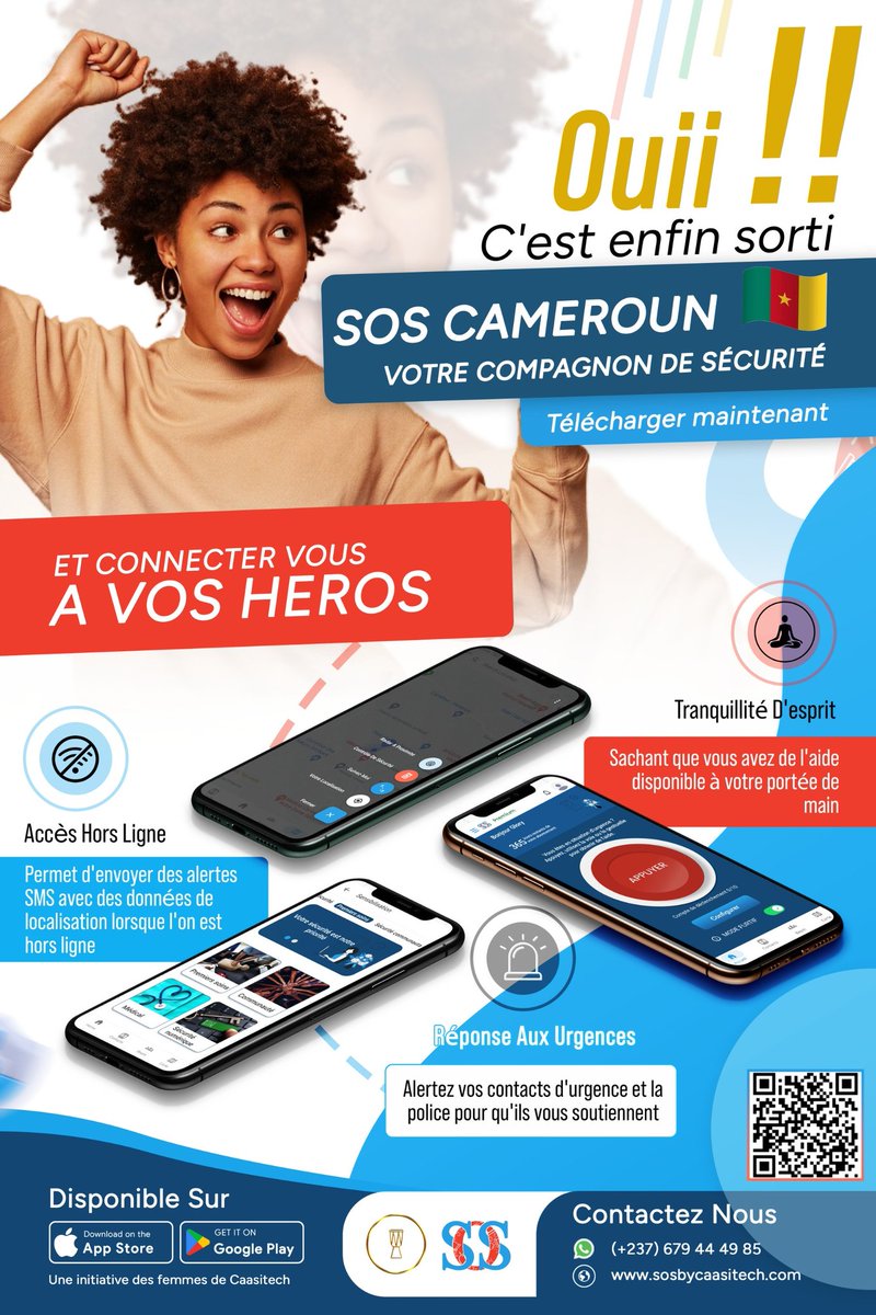 soscaasitech's tweet photo. 🎉 Yess!! SOS Cameroon is finally out! 🎉

Download your ultimate safety companion today. Get connected to your heroes and stay safe with features like offline SMS alerts and real-time emergency response. Available on Google Play!

🔗 https://t.co/rGfO4H90yt

 #DownloadNow https://t.co/uR62pctvYz