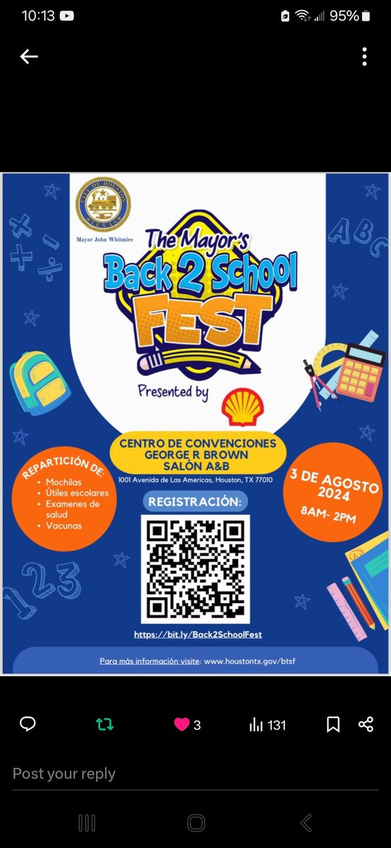 PleasantvilleES's tweet photo. August is right around the corner, so that means #BackToSchoolTime is near!  Need 🎒 or school supplies? Immunizations?  You'll want to attend  The Mayor's Back 2 School Fest @GRBCC August 3. Registration required. Scan QR code or click on link ⏬️ https://t.co/RpGoStvXuP https://t.co/4ckhOGQAk2