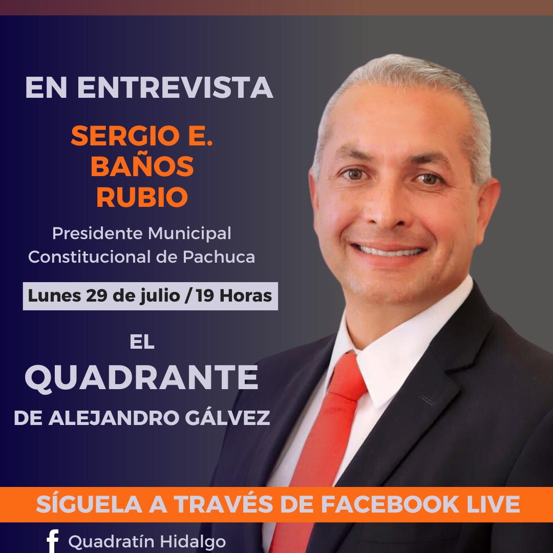Quadratin_Hgo's tweet photo. 🔶🔸 No te pierdas el #Quadrante de Alejandro Gálvez, este lunes 29 de julio en punto de las 19:00 horas, en entrevista con el Presidente Municipal Constitucional de Pachuca, Sergio E. Baños Rubio. 🔸🔶
🎥 Transmisión en vivo por Quadratín Hidalgo. 📲 https://t.co/0foTyAtToC