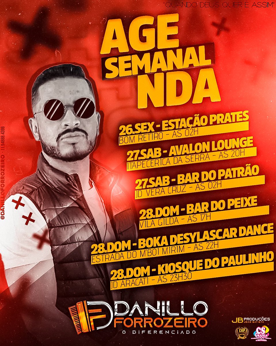 dannforrozeiro's tweet photo. Agenda semanal 🔥 https://t.co/a4Z5ee7AOr